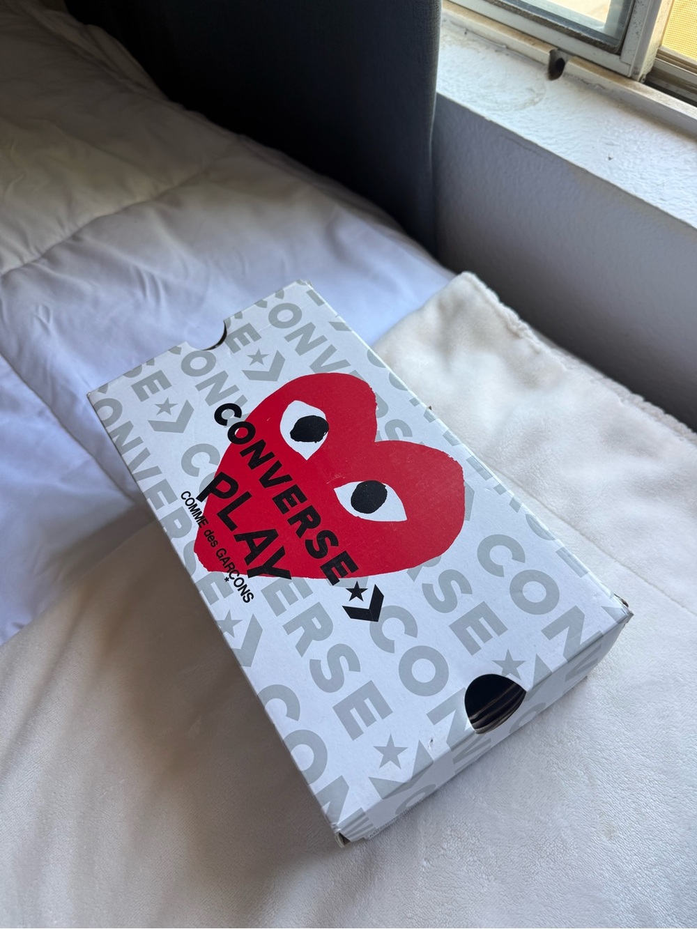 Converse PLAY White Box with Red Heart Logo